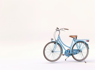 retro bicycle blue on white background isolated
