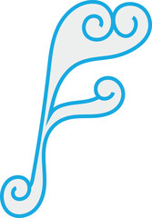 Obraz premium F Letter Logo. Blue Color. Cloud Style - Vector