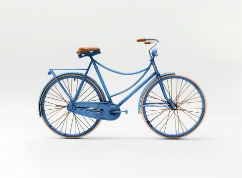 retro bicycle blue on white background isolated