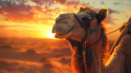 Camel head in the Arabian desert