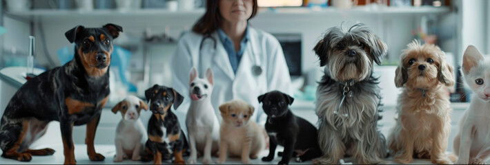 veterinary clinic doctor treats animals
