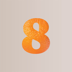 t shirt print design illustration digit eight minimal simple art fabric slogan orange peel fruit texture  