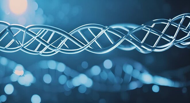 DNA chain on a light background.
