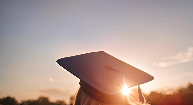 Newly graduated student with a graduation cap.