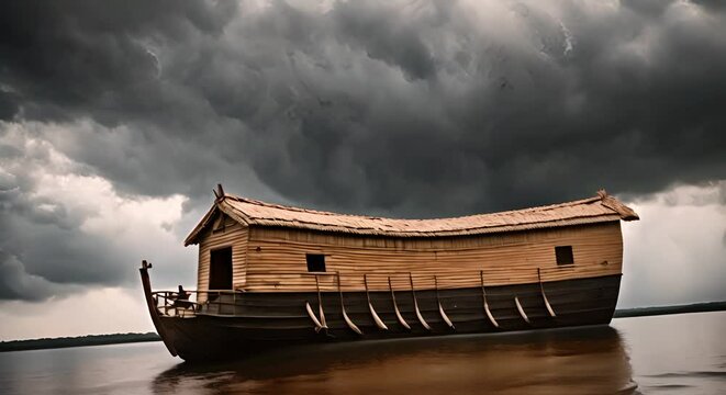 Noah's Ark in the storm.