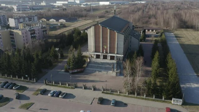 Beautiful Church Opoczno Aerial View Poland