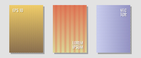Halftone gradient texture vector cover layouts.