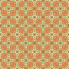Creative floral geometry seamless vector tile pattern. Abstract flower repeating tiling wallpaper.