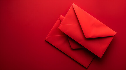 Realistic Red Envelops mockup, greeting concept. Generative Ai.
