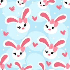 Seamless pattern with rabbits