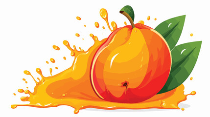 A wrathful mango with its vibrant orange skin rippl - obrazy, fototapety, plakaty