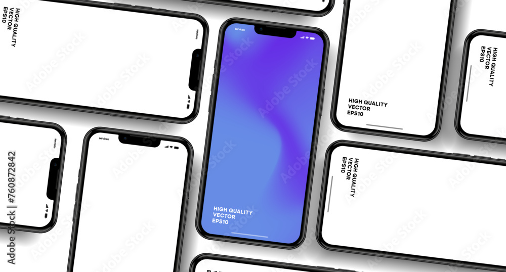 Leinwandbilder 3d realistic high quality smartphone mockup with isolated background. smart phone mockup collection.
