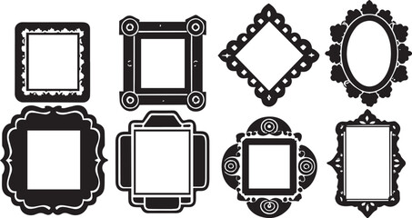 Set frames. Hand drawn vector illustration	