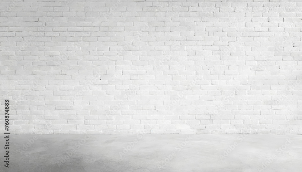 Aufkleber a brick wall with a large empty space in the middle. the wall is white and has a rough texture
