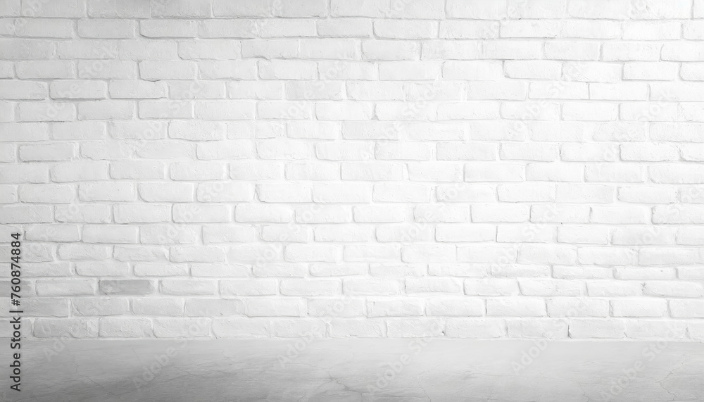 Aufkleber a brick wall with a large empty space in the middle. the wall is white and has a rough texture