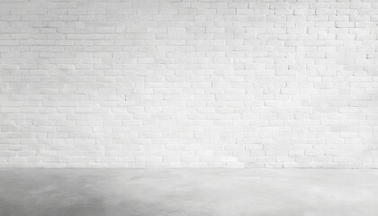A brick wall with a large empty space in the middle. The wall is white and has a rough texture - obrazy, fototapety, plakaty