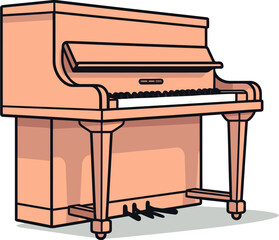 Fototapeta na wymiar Melody in Lines: Vector Representation of a Piano
