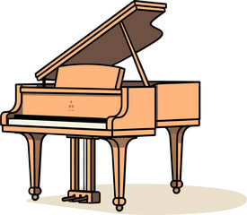 Piano Prowess: Vector Rendering of a Grand Piano