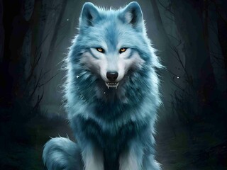 Azure Wolf Cinematic: Mystical Moonlit Fantasy