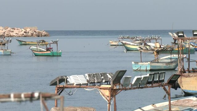 Palestinians flocked to the beach in Gaza