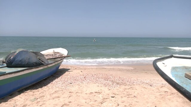 Palestinians flocked to the beach in Gaza