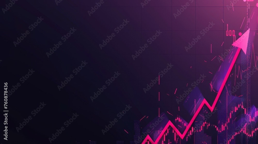 Poster Dynamic financial progress arrows backdrop with ample space for strategic text placement