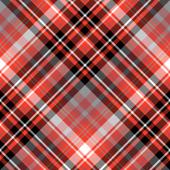 Seamless pattern in comfortable black, red, white and gray colors for plaid, fabric, textile, clothes, tablecloth and other things. Vector image. 2