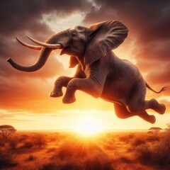 jumping elephant
