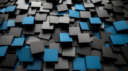 Abstract 3d design with vivid brightness in black and blue tones for bold background concept