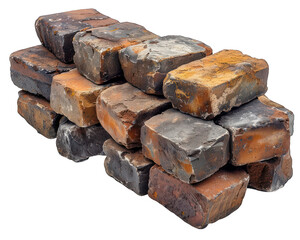 Stack of bricks isolated
