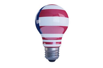 Obraz premium Patriotic Costa Rica Flag Concept Illuminated within Light Bulb Design