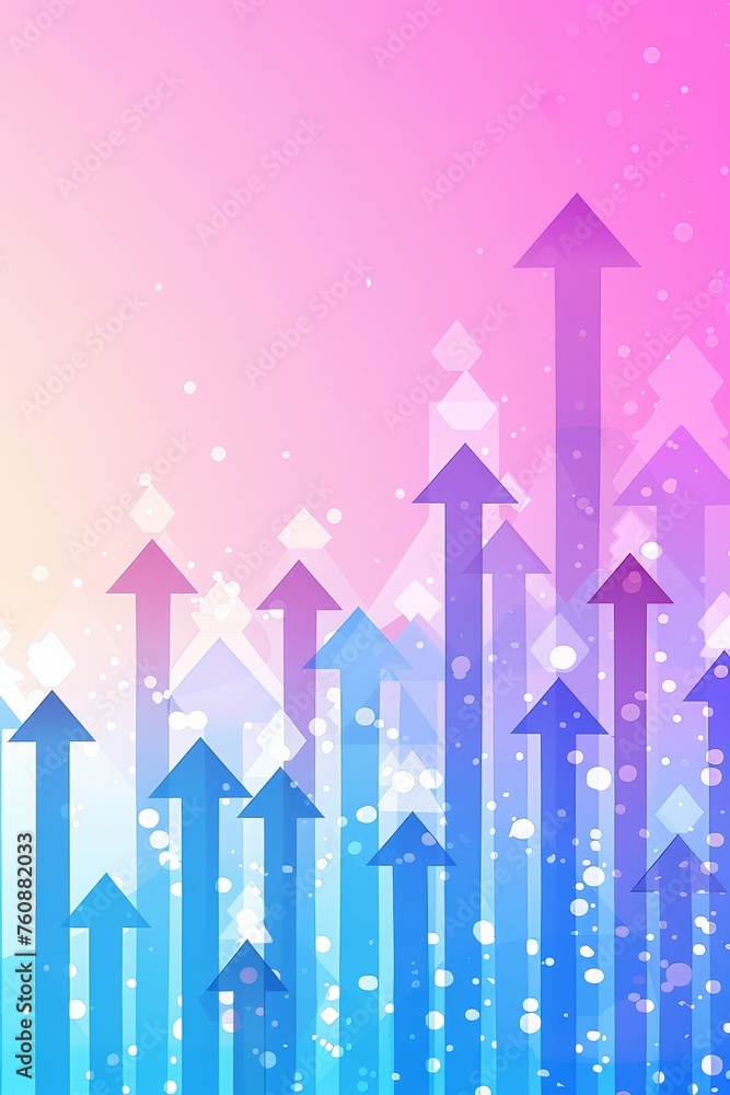 Poster abstract background of financial growth arrows with spacious area for optimal text placement