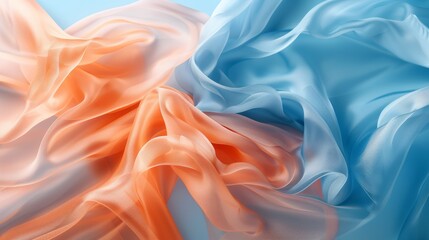 Obraz premium Elegant pastel silky fabric texture with smooth waves for fashion and luxury branding background