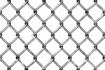 Naklejka premium Isolated Chain Link Fence on White Background. Generative ai