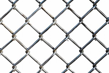 Fototapeta premium Isolated Chain Link Fence on White Background. Generative ai