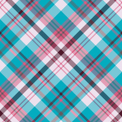 Seamless pattern in comfortable blue, pink and gray colors for plaid, fabric, textile, clothes, tablecloth and other things. Vector image. 2