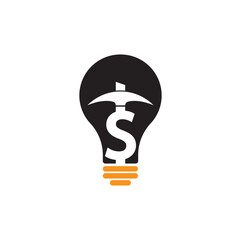 Mining bulb shape concept Logo Design. Mining industry logo design template.