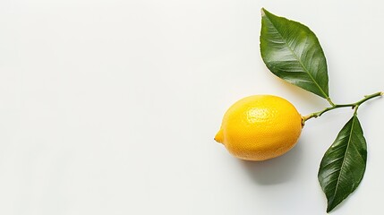 lemon isolated on white background with copy space for your text. Flat lay, top view ,generative ai,