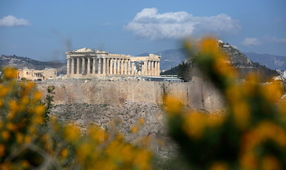View at Acropolis hill in Athens, Greece