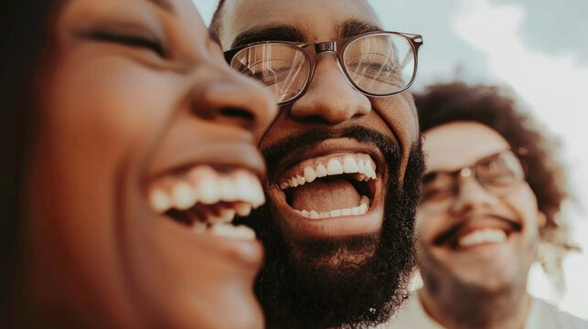 A group of men sharing laughter and joy, captured in a moment of camaraderie and friendship