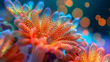 Fototapeta na wymiar Luminous Coral Underwater Scene