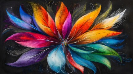 Colorful Abstract Feather Artwork