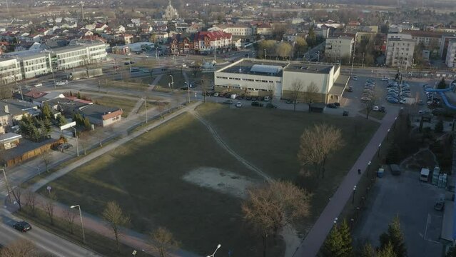 Beautiful Council Downtown Opoczno Aerial View Poland