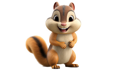 A happy cartoon squirrel with a big smile on its face