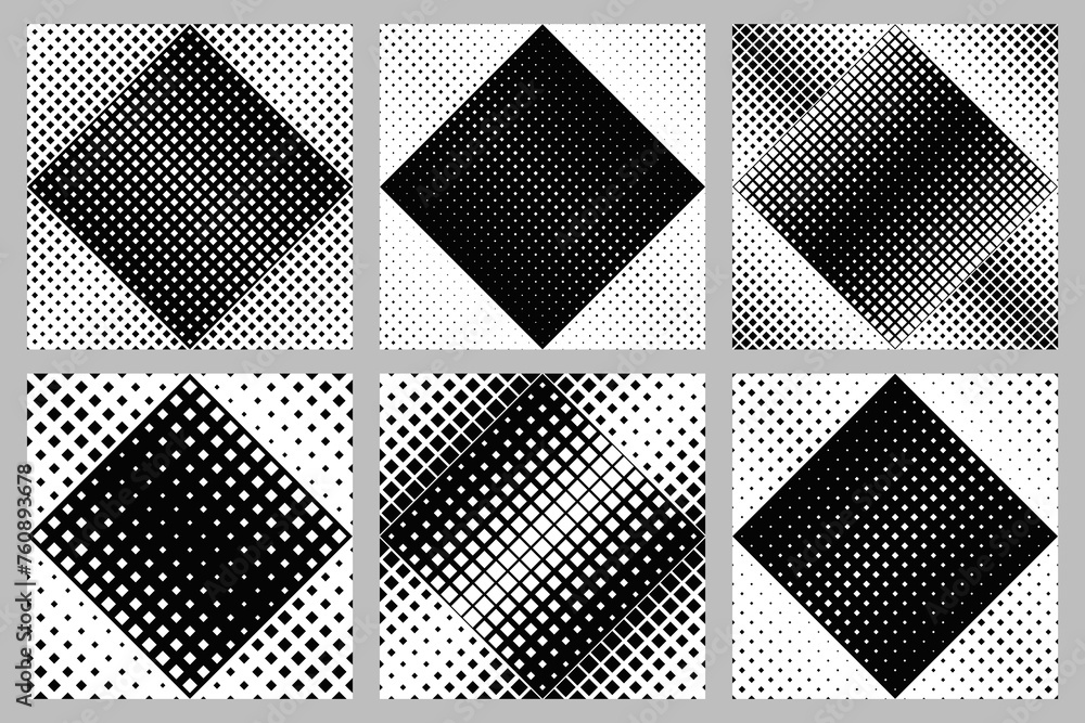 Poster geometrical abstract square pattern background set - vector illustration from diagonal squares