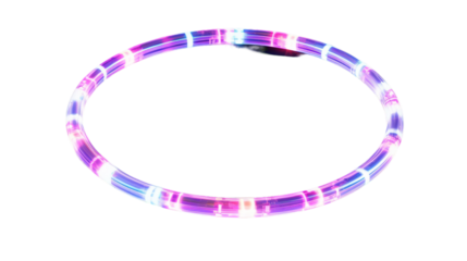 A colorful bracelet with multicolored beads arranged on a white background