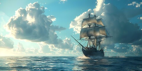 Pirate Ship And Animated Scene