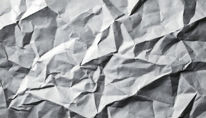 Crumpled Paper Texture, a Detailed Black and White Abstract Background