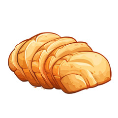 loaf of bread cartoon  illustration isolated on transparent background - Generative AI
