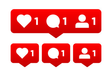 Fototapeta premium Social Media Notification label. Subscribe, comment and like icon. Social media concept. Vector Illustration.